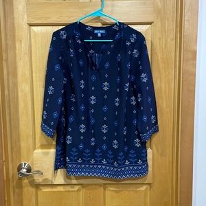 Fleur bleue Blue Floral Women's Top size L